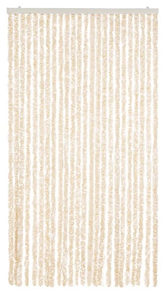 Zasłona przeciwko owadom, beżowo-biała, 100x200 cm, szenil