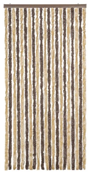 Zasłona przeciwko owadom, ciemny brąz i beż, 90x200 cm, szenil
