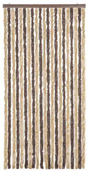 Zasłona przeciwko owadom, ciemny brąz i beż, 90x220 cm, szenil