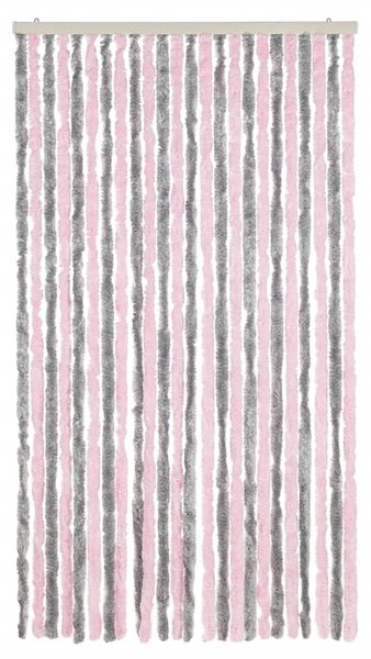 Zasłona przeciwko owadom, srebrno-różowa, 100x220 cm, szenil