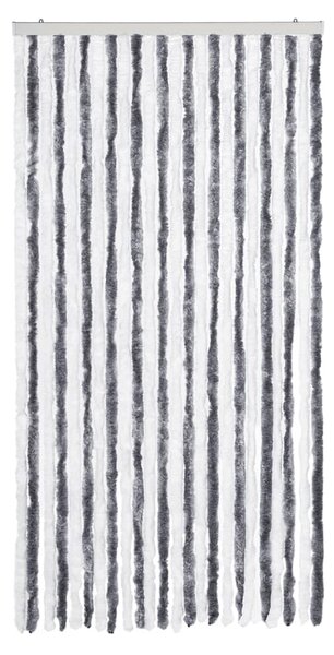Zasłona przeciwko owadom, szaro-biała, 100x230 cm, szenil