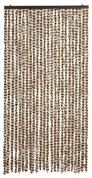 Zasłona przeciwko owadom, beżowo-brązowa, 100x230 cm, szenil