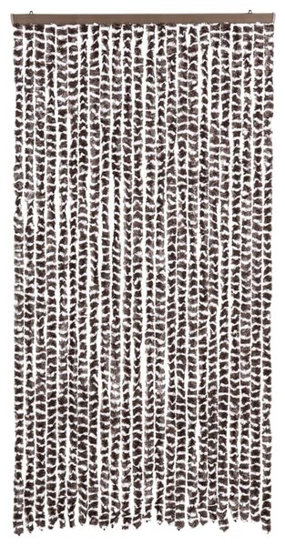 Zasłona przeciwko owadom, brązowo-biała, 100x200 cm, szenil