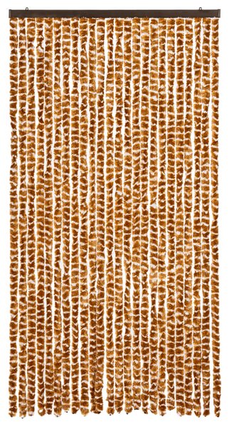 Zasłona przeciwko owadom, ochra i biel, 100x230 cm, szenil
