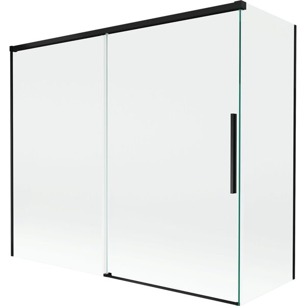 Mexen Rox parawan nawannowy 2-skrzydłowy rozsuwany 180 + 90 x 150 cm, transparent, czarny - 8C9-180-090-70-00