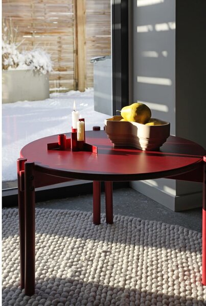 Czerwony okrągły stolik z litego drewna sosnowego ø 80 cm Sticks – Karup Design