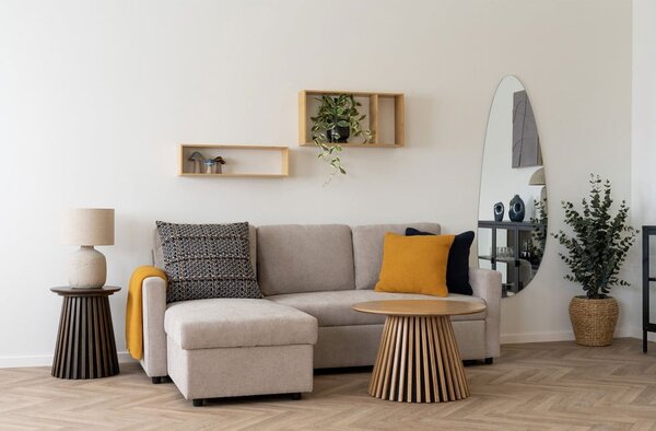 Wielopoziomowa bambusowa półka w naturalnym kolorze 70 cm Ember – House Nordic