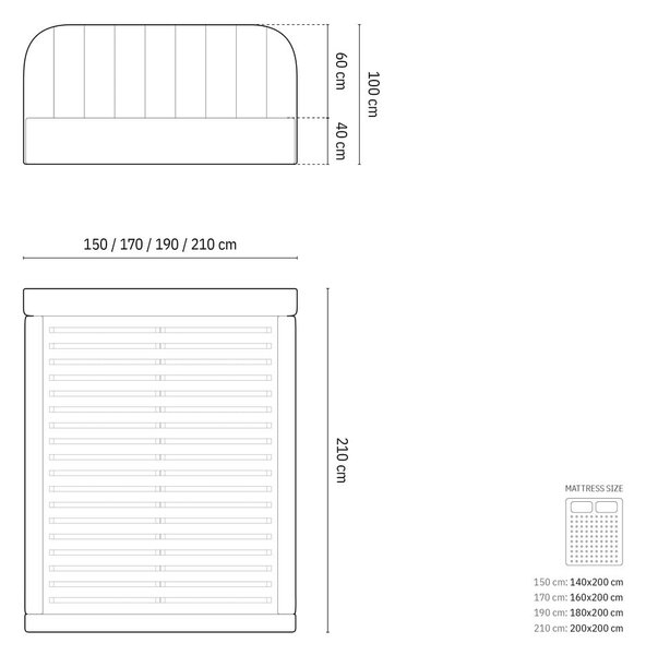 Czarne tapicerowane łóżko dwuosobowe ze schowkiem ze stelażem 140x200 cm Juno – Windsor & Co Sofas