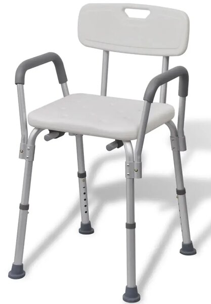 Białe regulowane krzesło pod prysznic W1-C44