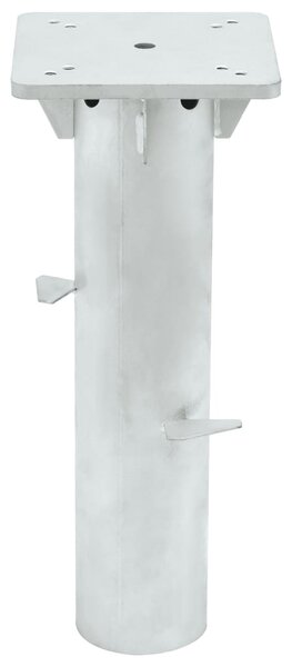 Podstawa pod parasol, in-ground, srebrna, 16x16x39,5 cm, stal