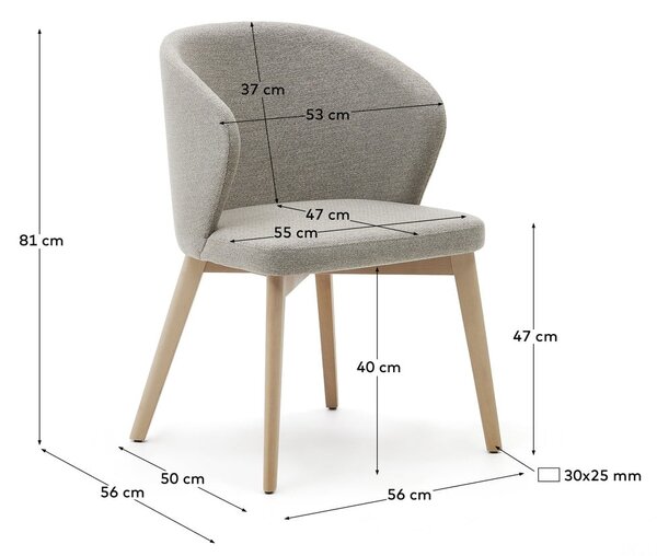 Beżowy tapicerowany fotel jadalniany Darice – Kave Home