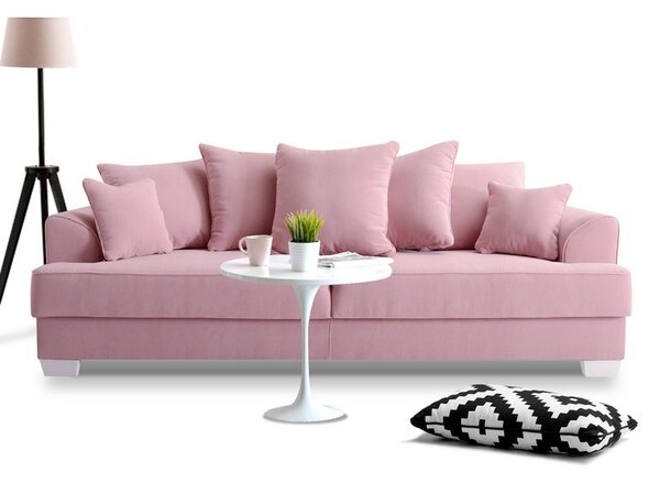 Stylowa sofa rozkładana miss bibi pudrowy róż