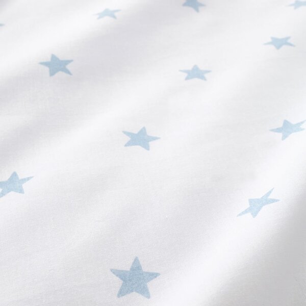 Biało-niebieskie bawełniane prześcieradło dziecięce do łóżeczka z gumką 70x140 cm Mini Star & Stripes – Bianca