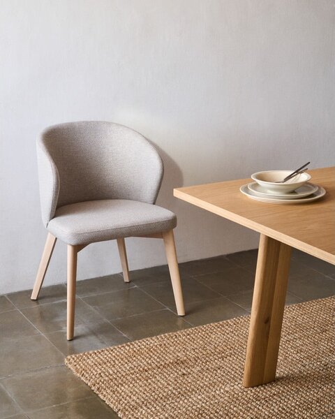 Beżowy tapicerowany fotel jadalniany Darice – Kave Home