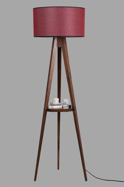 Czerwono-brązowa lampa stojąca z tekstylnym kloszem (wysokość 153 cm) Sehbalı Tripod – Opviq lights