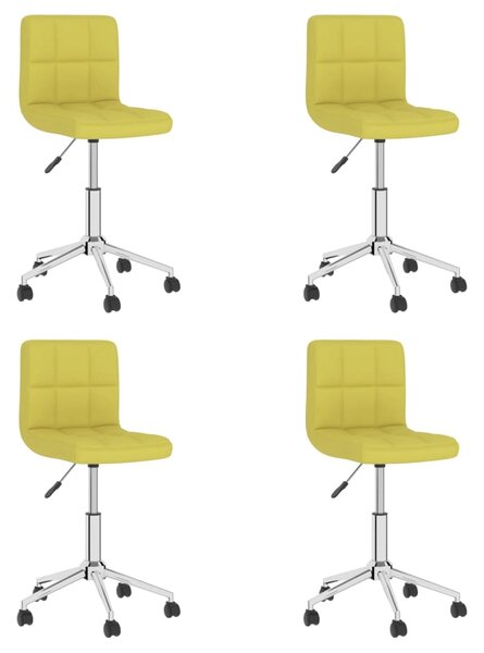 Obrotowe krzesła stołowe, 4 szt., zielone, obite tkaniną