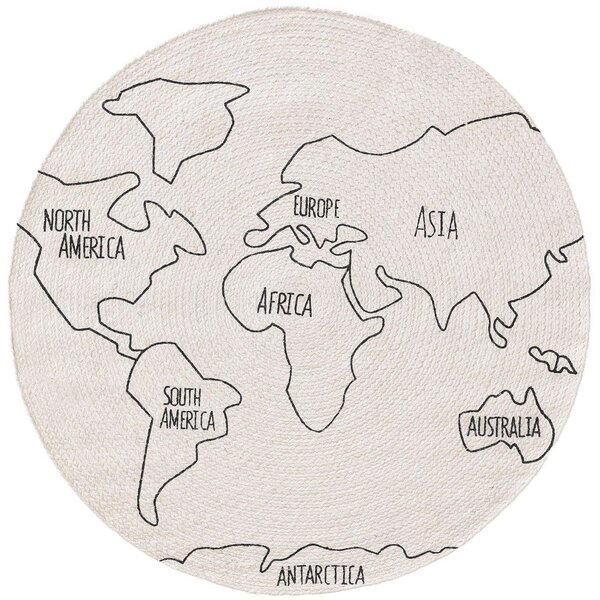 Okrągły dywan dziecięcy World Map
