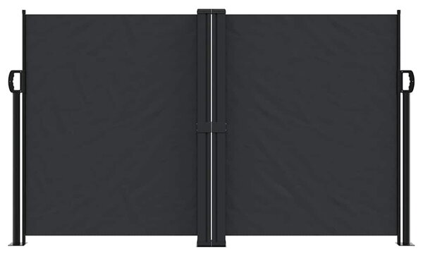 Zwijana markiza boczna, czarna, 140 x 600 cm