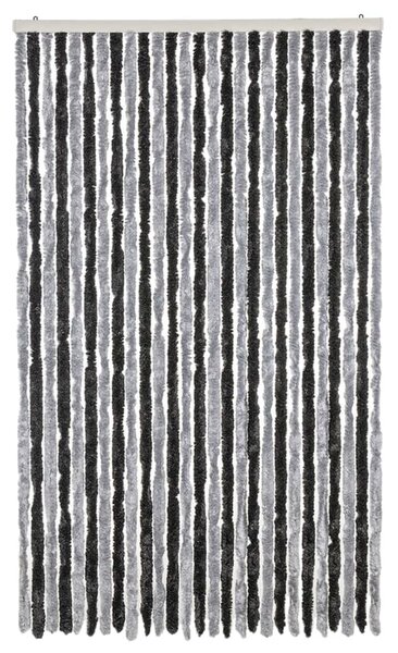 Zasłona przeciwko owadom, szaro-czarna, 118x220 cm, szenilowa