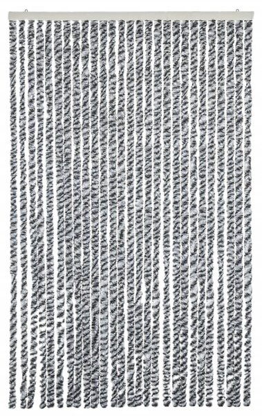Zasłona przeciwko owadom, szaro-czarno-biała, 118x220, szenil