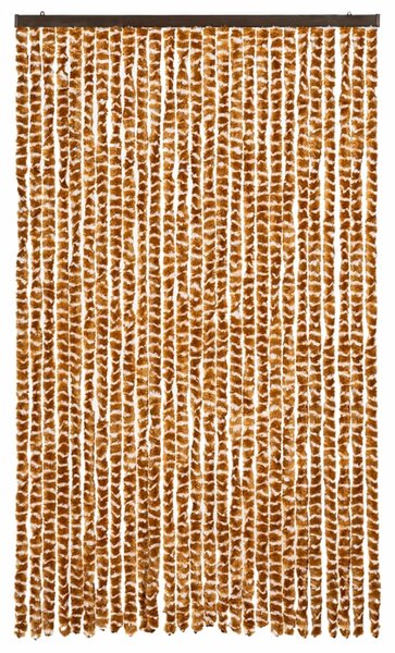 Zasłona przeciwko owadom, ochra i biel, 118x220 cm, szenil