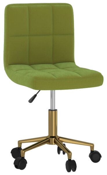 Obrotowe krzesło biurowe, jasnozielone, obite aksamitem
