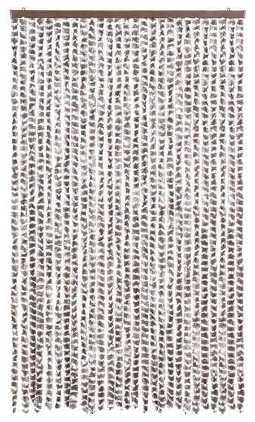 Zasłona przeciwko owadom, taupe i biel, 118x220 cm, szenil