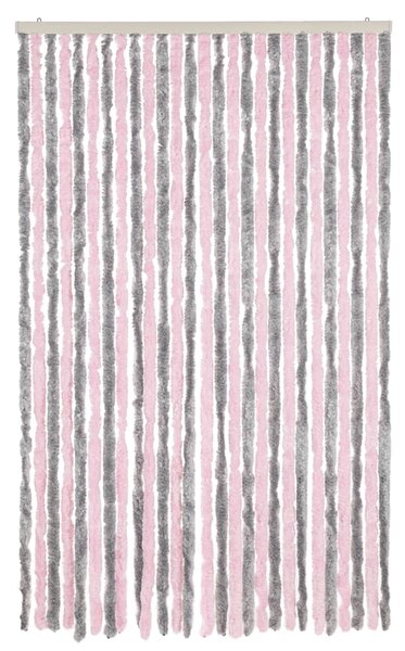 Zasłona przeciwko owadom, srebrno-różowa, 118x220 cm, szenil