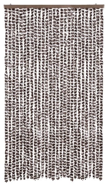 Zasłona przeciwko owadom, brązowo-biała, 118x220 cm, szenil
