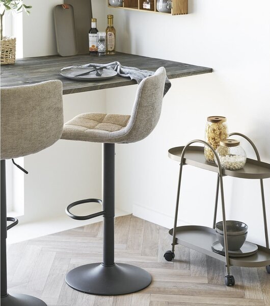 Beżowy tapicerowany hoker z regulowaną wysokością (wysokość siedziska 61 cm) Middelfart – House Nordic