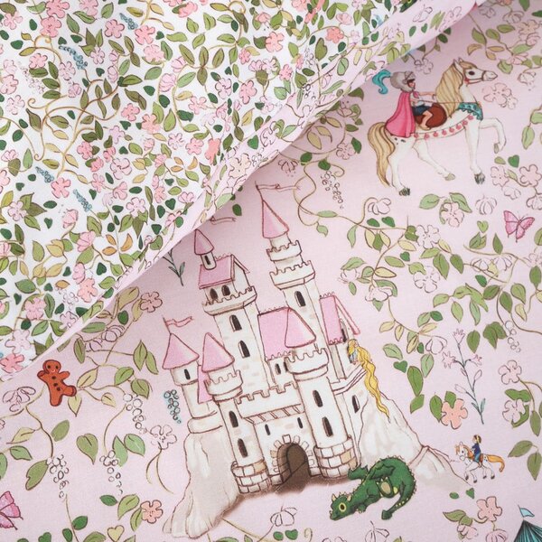 Różowa bawełniana pościel dziecięca do łóżeczka 120x150 cm Fairytale – Belle & Boo