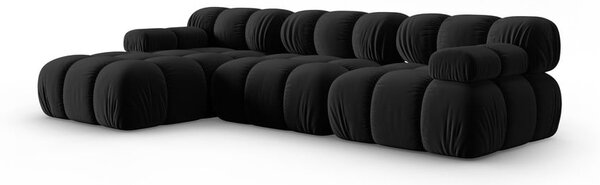 Czarna aksamitna sofa 285 cm Bellis – Micadoni Home