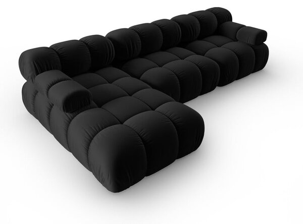 Czarna aksamitna sofa 285 cm Bellis – Micadoni Home