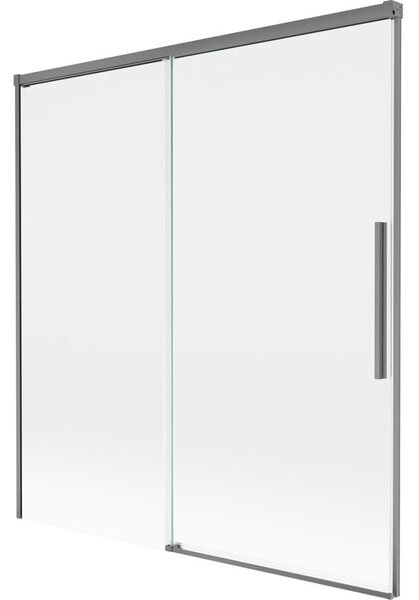 Mexen Rox parawan nawannowy 2-skrzydłowy rozsuwany 150 x 150 cm, transparent, gun metal - 8C9-150-001-95-00