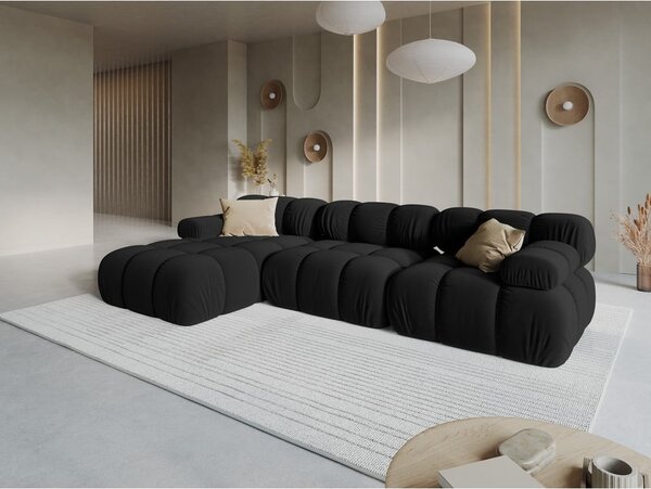 Czarna aksamitna sofa 285 cm Bellis – Micadoni Home