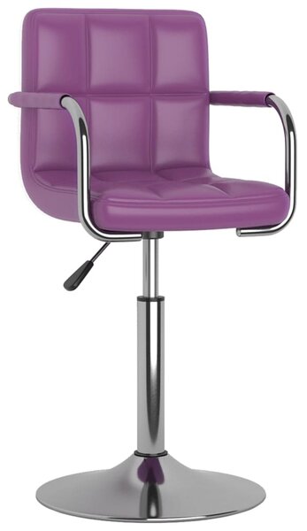 Krzesło stołowe, fioletowe, obite sztuczną skórą