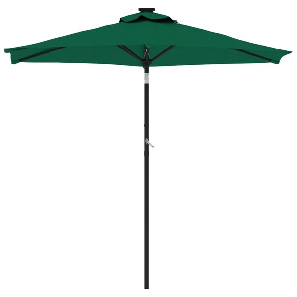 Parasol ogrodowy na stalowym słupku, zielony, 225x225x212 cm
