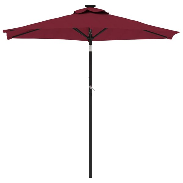 Parasol ogrodowy na stalowym słupku, bordowy, 225x225x212 cm