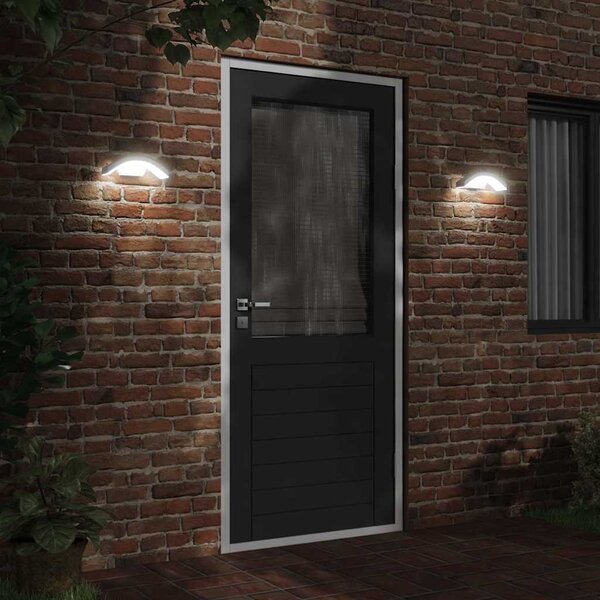 Zewnętrzne kinkiety LED z czujnikami, 2 szt., białe, aluminium