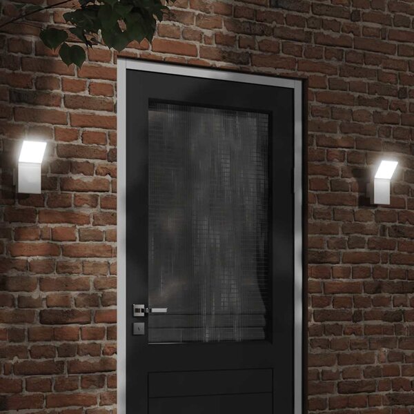 Kinkiety zewnętrzne LED, 2 szt., białe, odlewane aluminium