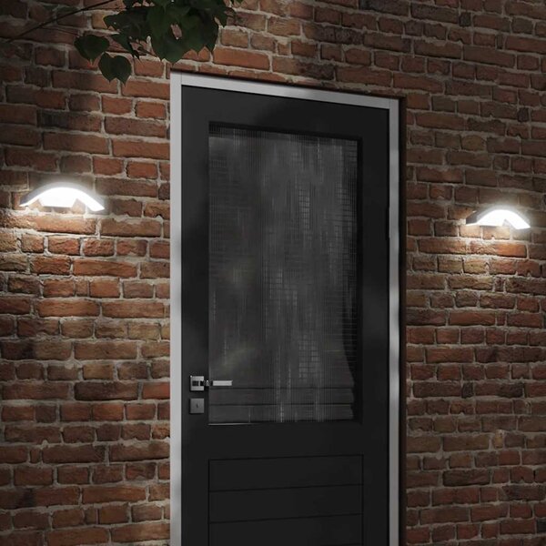 Kinkiety zewnętrzne LED, 2 szt., białe, odlewane aluminium