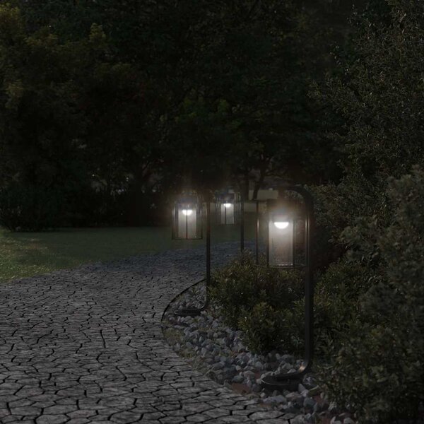 Lampy ogrodowe stojące, 3 szt., czarne, 60 cm, stal nierdzewna