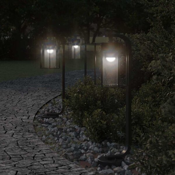 Lampy ogrodowe stojące, 3 szt., czarne, 60 cm, stal nierdzewna