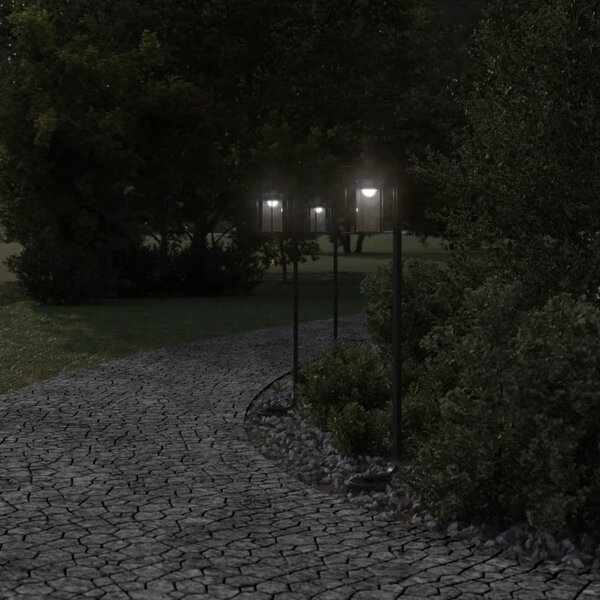 Lampy ogrodowe stojące, 3 szt., czarne, 100 cm, stal nierdzewna