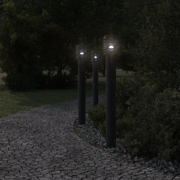 Lampa ogrodowa słupek z gniazdkiem, czarna, 110 cm, stal