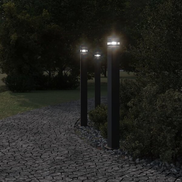 Zewnętrzna lampa stojąca, czarna, 110 cm, aluminium