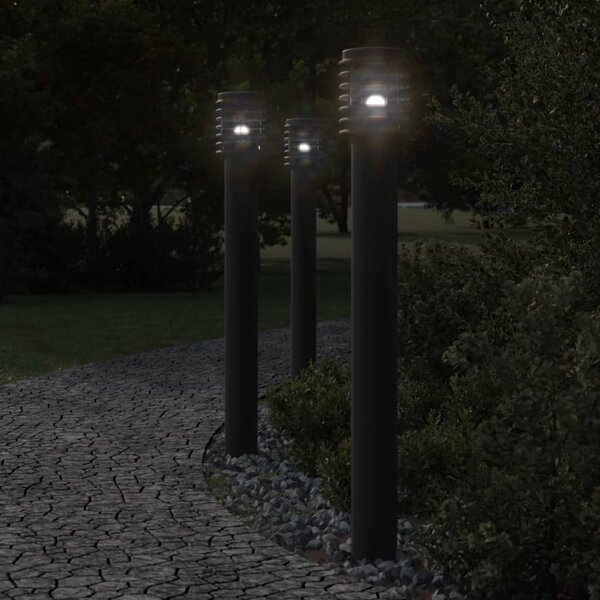 Lampa ogrodowa słupek z gniazdkiem, czarna, 110 cm, stal