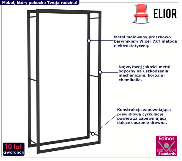 Stojak Na Metalowy Drewno Kominkowe M6-R61