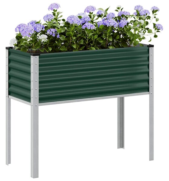 Donica ogrodowa zielona 100x45x90 cm stalowa