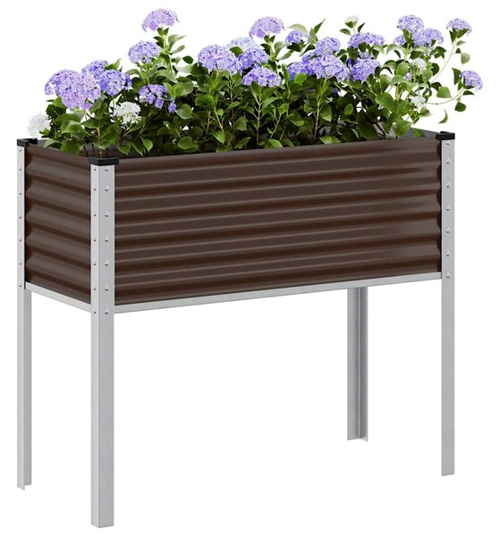 Donica ogrodowa brązowa 100x45x90 cm stalowa